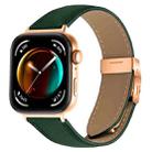 For Huawei Watch Fit 4 / Fit 4 Pro / Fit 3 Lychee Texture Rose Gold Turtle Back Buckle Leather Watch Band(Green) - 1