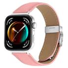 For Huawei Watch Fit 4 / Fit 4 Pro / Fit 3 Lychee Texture Silver Turtle Back Buckle Leather Watch Band(Pink) - 1