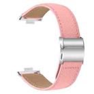 For Huawei Watch Fit 4 / Fit 4 Pro / Fit 3 Lychee Texture Silver Turtle Back Buckle Leather Watch Band(Pink) - 2