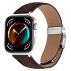 For Huawei Watch Fit 4 / Fit 4 Pro / Fit 3 Lychee Texture Silver Turtle Back Buckle Leather Watch Band(Coffee Color) - 1