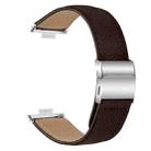 For Huawei Watch Fit 4 / Fit 4 Pro / Fit 3 Lychee Texture Silver Turtle Back Buckle Leather Watch Band(Coffee Color) - 2