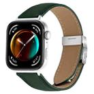 For Huawei Watch Fit 4 / Fit 4 Pro / Fit 3 Lychee Texture Silver Turtle Back Buckle Leather Watch Band(Green) - 1