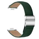 For Huawei Watch Fit 4 / Fit 4 Pro / Fit 3 Lychee Texture Silver Turtle Back Buckle Leather Watch Band(Green) - 2