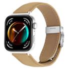 For Huawei Watch Fit 4 / Fit 4 Pro / Fit 3 Lychee Texture Silver Turtle Back Buckle Leather Watch Band(Camel) - 1