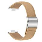 For Huawei Watch Fit 4 / Fit 4 Pro / Fit 3 Lychee Texture Silver Turtle Back Buckle Leather Watch Band(Camel) - 2