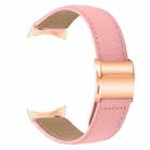 For Google Pixel Watch / Watch 2 / 3 41mm Lychee Texture Rose Gold Turtle Back Buckle Leather Watch Band(Pink) - 2