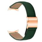 For Google Pixel Watch / Watch 2 / 3 41mm Lychee Texture Rose Gold Turtle Back Buckle Leather Watch Band(Green) - 2