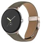For Google Pixel Watch / Watch 2 / 3 41mm Lychee Texture Starlight Turtle Back Buckle Leather Watch Band(Gray) - 1