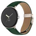 For Google Pixel Watch / Watch 2 / 3 41mm Lychee Texture Starlight Turtle Back Buckle Leather Watch Band(Green) - 1