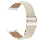 For Google Pixel Watch / Watch 2 / 3 41mm Lychee Texture Starlight Turtle Back Buckle Leather Watch Band(Creamy White) - 2