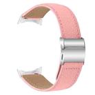 For Google Pixel Watch / Watch 2 / 3 41mm Lychee Texture Silver Turtle Back Buckle Leather Watch Band(Pink) - 2