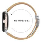 For Google Pixel Watch / Watch 2 / 3 41mm Lychee Texture Silver Turtle Back Buckle Leather Watch Band(Camel) - 3