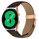 20mm Lychee Texture Rose Gold Turtle Back Buckle Leather Watch Band(Coffee Color) - 1