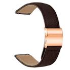 20mm Lychee Texture Rose Gold Turtle Back Buckle Leather Watch Band(Coffee Color) - 2