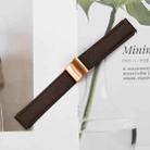 20mm Lychee Texture Rose Gold Turtle Back Buckle Leather Watch Band(Coffee Color) - 3