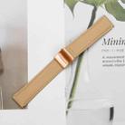 20mm Lychee Texture Rose Gold Turtle Back Buckle Leather Watch Band(Camel) - 3
