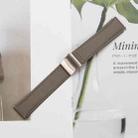 20mm Lychee Texture Starlight Turtle Back Buckle Leather Watch Band(Gray) - 3