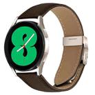 20mm Lychee Texture Starlight Turtle Back Buckle Leather Watch Band(Coffee Color) - 1