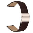 20mm Lychee Texture Starlight Turtle Back Buckle Leather Watch Band(Coffee Color) - 2