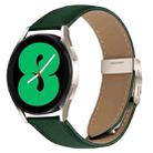 20mm Lychee Texture Starlight Turtle Back Buckle Leather Watch Band(Green) - 1