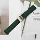 20mm Lychee Texture Starlight Turtle Back Buckle Leather Watch Band(Green) - 3