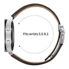 20mm Lychee Texture Silver Turtle Back Buckle Leather Watch Band(Coffee Color) - 2
