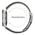 20mm Lychee Texture Silver Turtle Back Buckle Leather Watch Band(Green) - 2