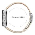 20mm Lychee Texture Silver Turtle Back Buckle Leather Watch Band(Creamy White) - 2