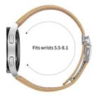 20mm Lychee Texture Silver Turtle Back Buckle Leather Watch Band(Camel) - 2