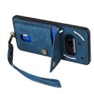 For Nothing Phone 3a Retro Card Wallet Fold Leather Phone Case with Strap(Blue) - 3