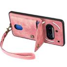 For Nothing Phone 3a Retro Card Wallet Fold Leather Phone Case with Strap(Pink) - 3