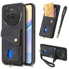 For Nothing Phone 3a Pro Retro Card Wallet Fold Leather Phone Case with Strap(Black) - 1