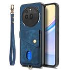 For Nothing Phone 3a Pro Retro Card Wallet Fold Leather Phone Case with Strap(Blue) - 2