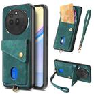 For Nothing Phone 3a Pro Retro Card Wallet Fold Leather Phone Case with Strap(Green) - 1