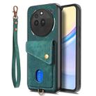 For Nothing Phone 3a Pro Retro Card Wallet Fold Leather Phone Case with Strap(Green) - 2