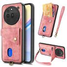 For Nothing Phone 3a Pro Retro Card Wallet Fold Leather Phone Case with Strap(Pink) - 1