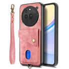 For Nothing Phone 3a Pro Retro Card Wallet Fold Leather Phone Case with Strap(Pink) - 2