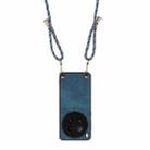 For vivo X200 Ultra Vintage Leather PC Back Cover Phone Case with Crossbody Strap(Blue) - 3