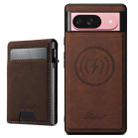 For Google Pixel 9 Suteni H19 Litchi Grain 2-in-1 Removable Card Box Back Phone Case(Brown) - 1
