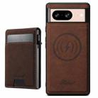 For Google Pixel 8 Suteni H19 Litchi Grain 2-in-1 Removable Card Box Back Phone Case(Brown) - 1