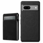 For Google Pixel 7a Suteni H19 Litchi Grain 2-in-1 Removable Card Box Back Phone Case(Black) - 1