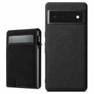 For Google Pixel 6 Suteni H19 Litchi Grain 2-in-1 Removable Card Box Back Phone Case(Black) - 1