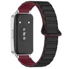 For Huawei Band 10 / 9 / 8 Magnetic Two Color Silicone Watch Band(Black Wine Red) - 2