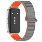 For Huawei Band 10 / 9 / 8 Magnetic Two Color Silicone Watch Band(Gray Orange) - 2