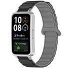 For Huawei Band 10 / 9 / 8 Magnetic Two Color Silicone Watch Band(Black Gray) - 1