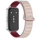 For Huawei Band 10 / 9 / 8 Magnetic Two Color Silicone Watch Band(Starlight Wine Red) - 2