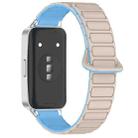 For Huawei Band 10 / 9 / 8 Magnetic Two Color Silicone Watch Band(Antique White Mist Blue) - 2