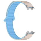 For Huawei Band 10 / 9 / 8 Magnetic Two Color Silicone Watch Band(Antique White Mist Blue) - 3