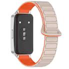 For Huawei Band 10 / 9 / 8 Magnetic Two Color Silicone Watch Band(Starlight Orange) - 2