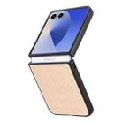 For Samsung Galaxy Z Flip 7 5G Carbon Fiber Texture Leather Back Phone Case(Khaki) - 2